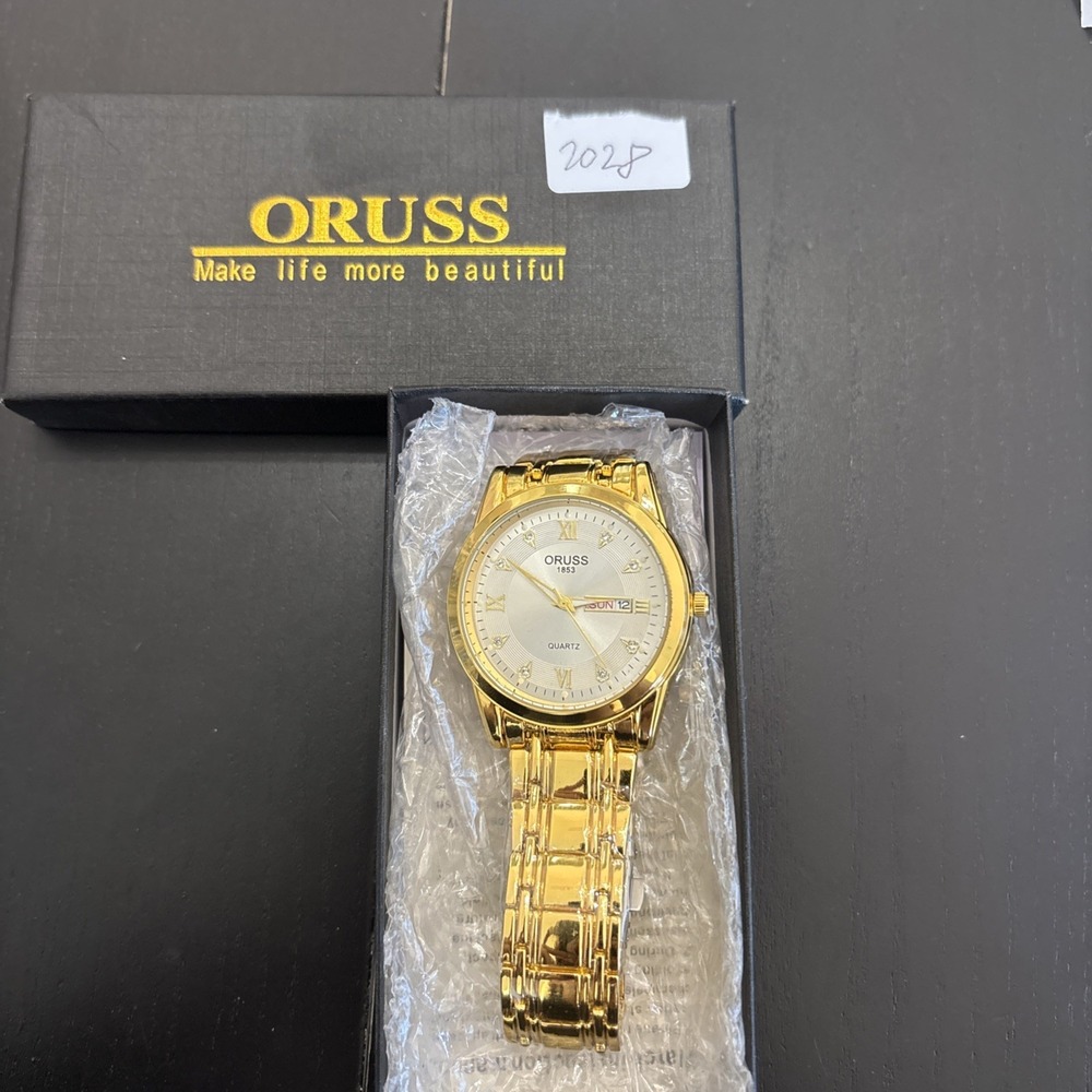 Oruss Men Wrist Gold Watch Brand New - Picture 5 of 5